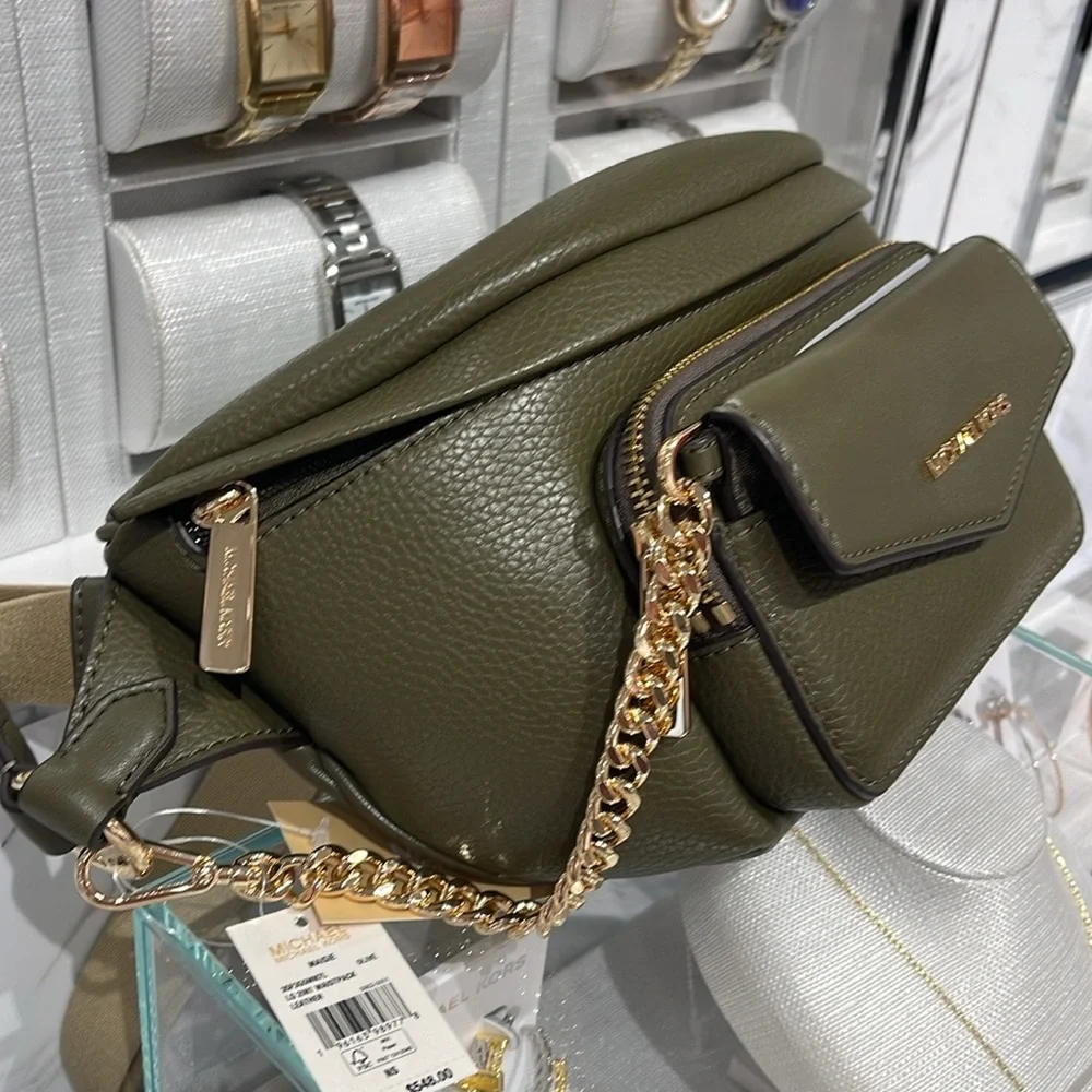Michael Kors Maisie Large Pebbled Leather 2-in-1 Sling Waist Fanny Pack Belt Bag